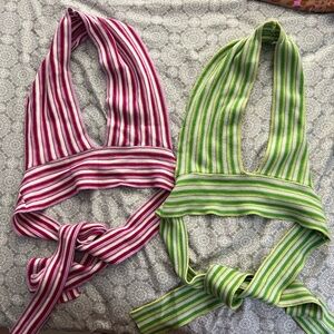 Knit halter neck going out tops